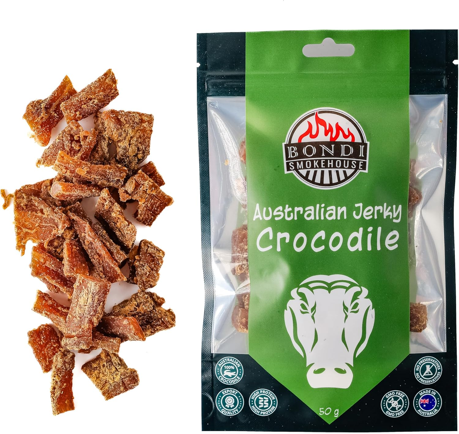 Exotic Jerky Pack 3X - Emu, Kangaroo, Crocodile - Bondi Smokehouse - Product of Australia image number 6