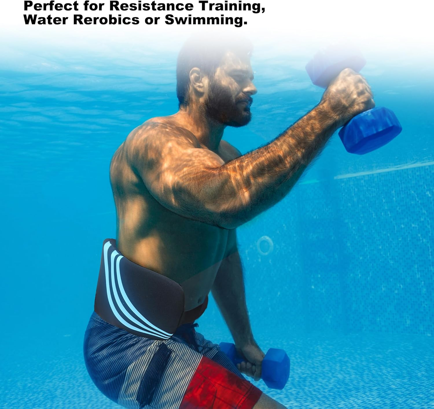 MYDAYS OUTDOOR Swim Belt, Fitness Deluxe Flotation Swimming Belt, Exercise Equipment for Adults and Children, Water Aerobic Equipment for Pool