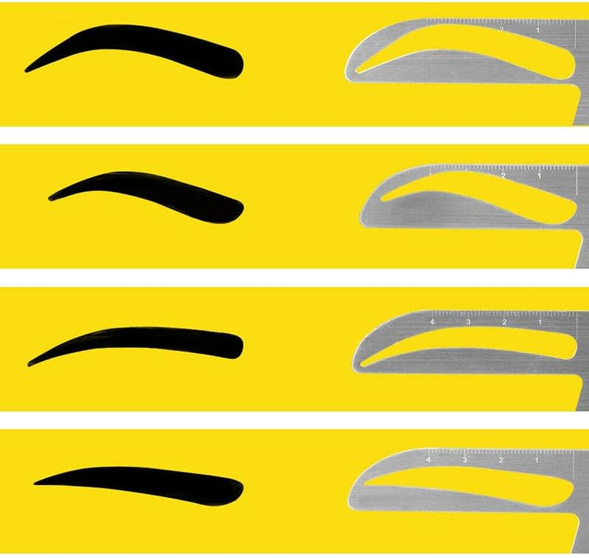 AIMALL Brow Stencil Shaper Tattoo Eyebrow Kit Ruler 3D Balance Template Makeup Tool for Makeup Artists and Beginners image number 1