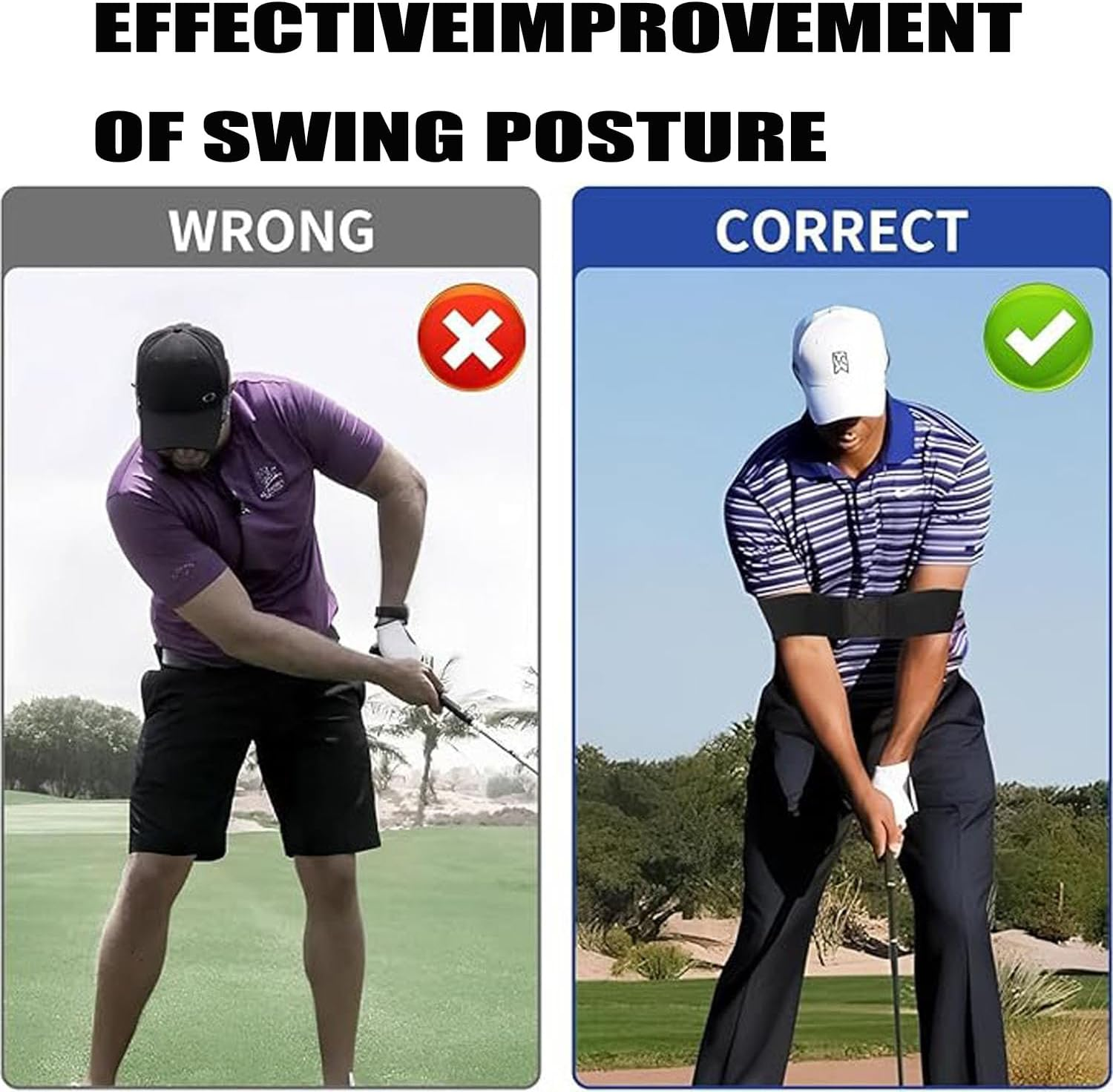 Mtxorvix Adjustable Golf Swing Trainer Arm Band - Elastic Posture Corrector for Beginners & Pros, Lightweight Swing Path Aid with Instant Feedback, Golf Training Equipment for Muscle Memory & Accuracy image number 4