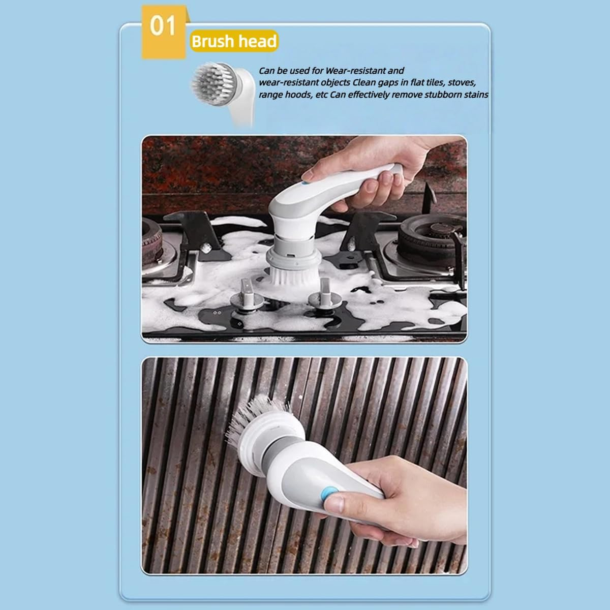 MOMOGEE Electric Spin Scrubber &ndash; 3-In-1 Cordless Electric Cleaning Brush with Powerful Motor, Rechargeable Handheld Scrubber for Bathroom, Shower, Kitchen & Floor image number 2