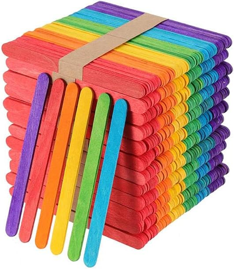 1000-Pack Natural Wooden Craft Sticks, Paddle Pop Sticks for DIY Projects, Ice Cream, and Coffee Stirring, 4.49 X 0.39 X 0.08 In