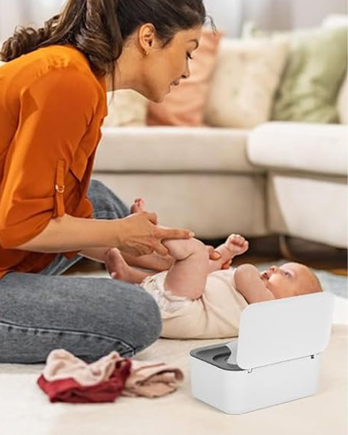 Wipes Dispenser, Wipes Case for Adult, Refillable Wipe Container, Easy Open and Close（Ash Gray） image number 2