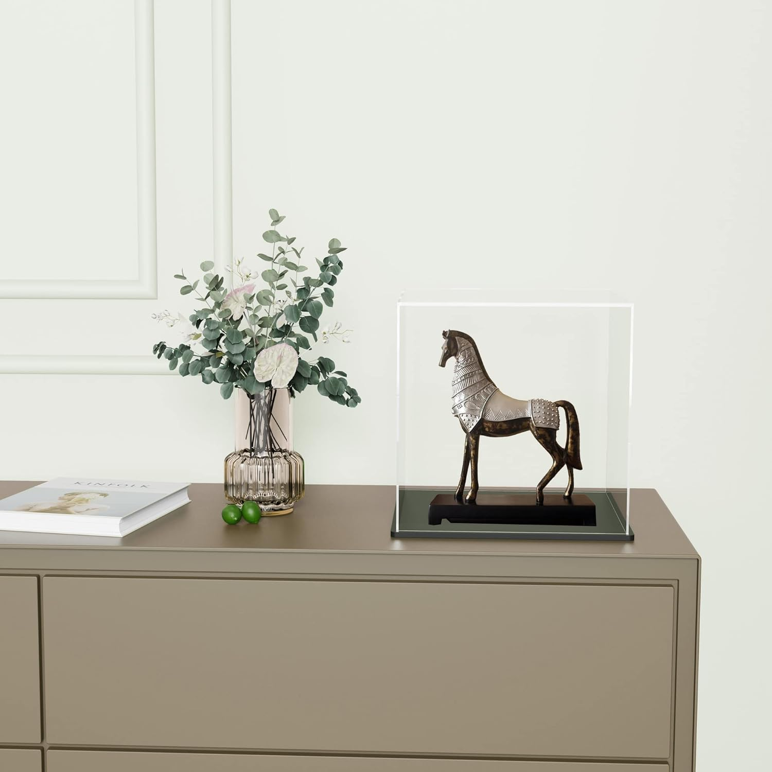 HEMYLU Acrylic Box with Matt Black Base, Simple Self-Assembly Clear Acrylic Display Case, 8 Inch Cube Dustproof Showcase with Lid for Collectibles, Toys and Jewelry (8X8X8 Inch) image number 4