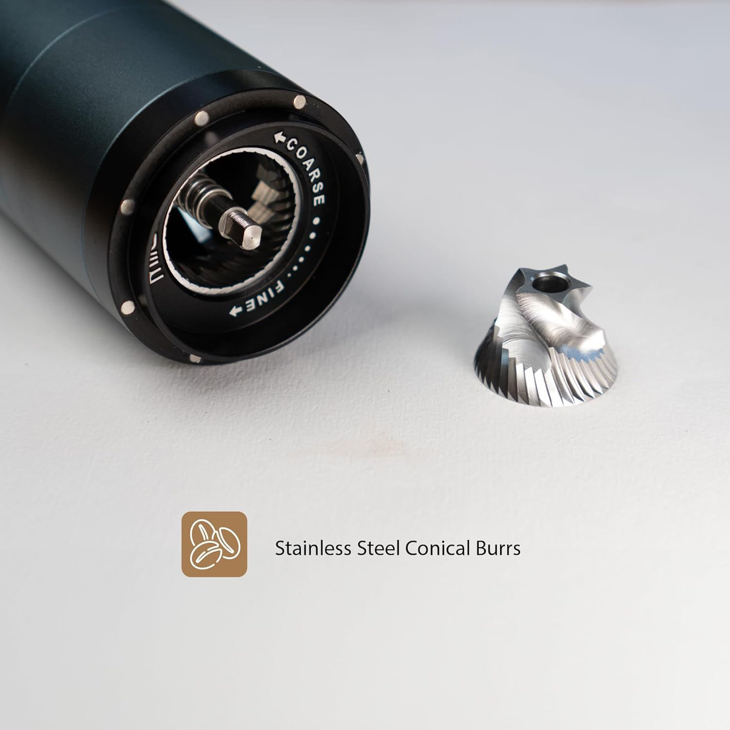 Miicoffee PT1 Portable Electric Burr Coffee Grinder V2, USB-C Rechargeable Stainless Conical Burr Grinder, Aluminum Body with Cleaning Brush Included