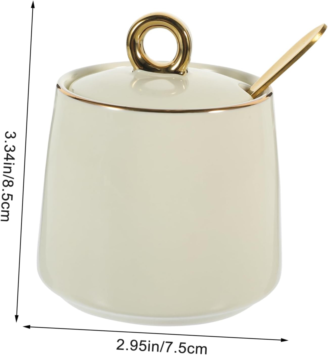 HOLIDYOYO Ceramic Seasoning Jar for Kitchen Spice Container Spoon for Salt and Pepper Storage Adorable Condiment Jar for Home Use image number 2