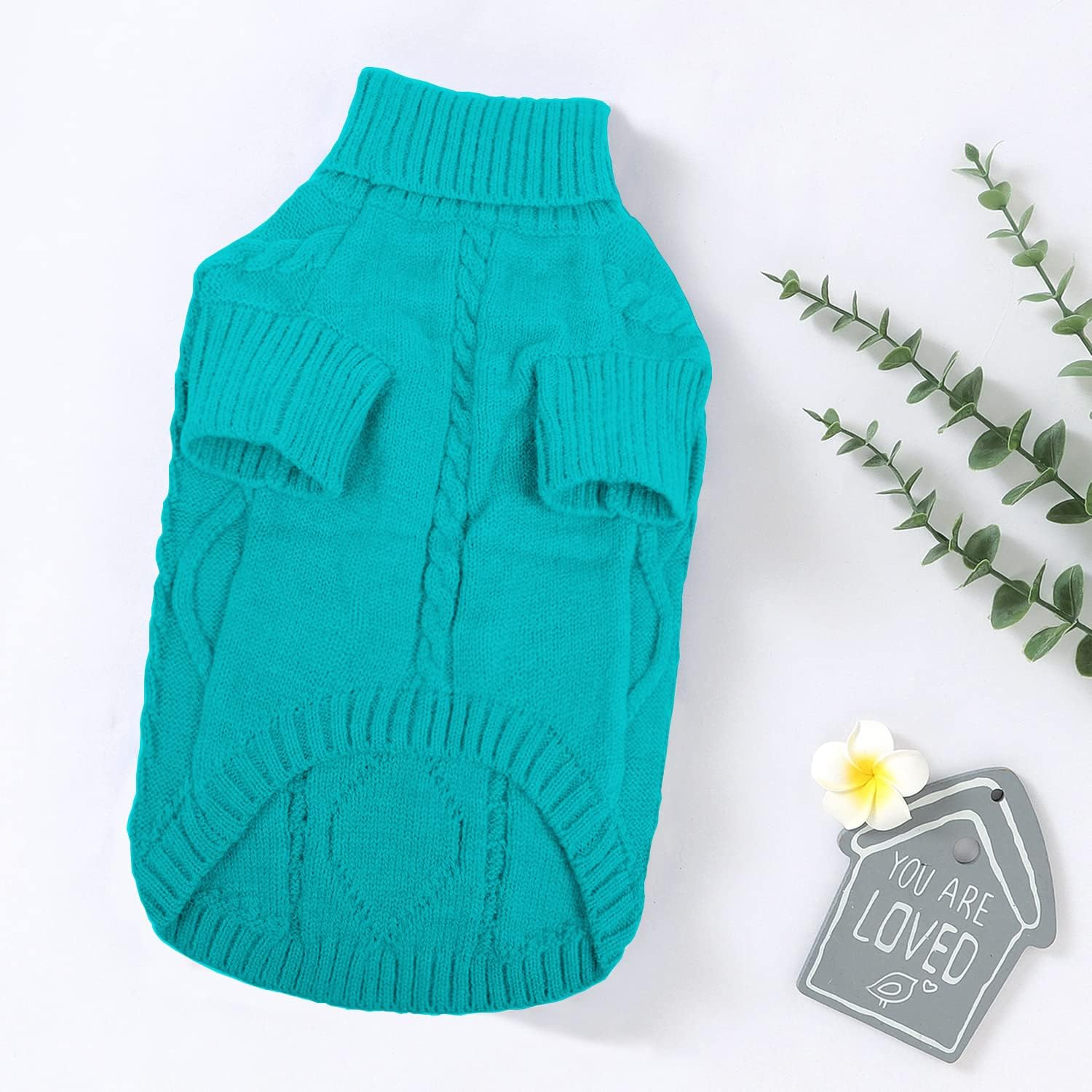 Small Dog Sweater Pet Sweater Knitwear Dog Jumpers Turtleneck Knitwear Puppy Soft Sweater Warm Cute Soft Clothes for Small Medium Dogs Cats Chihuahua Schnauzer Dachshund Teady (Blue, S)