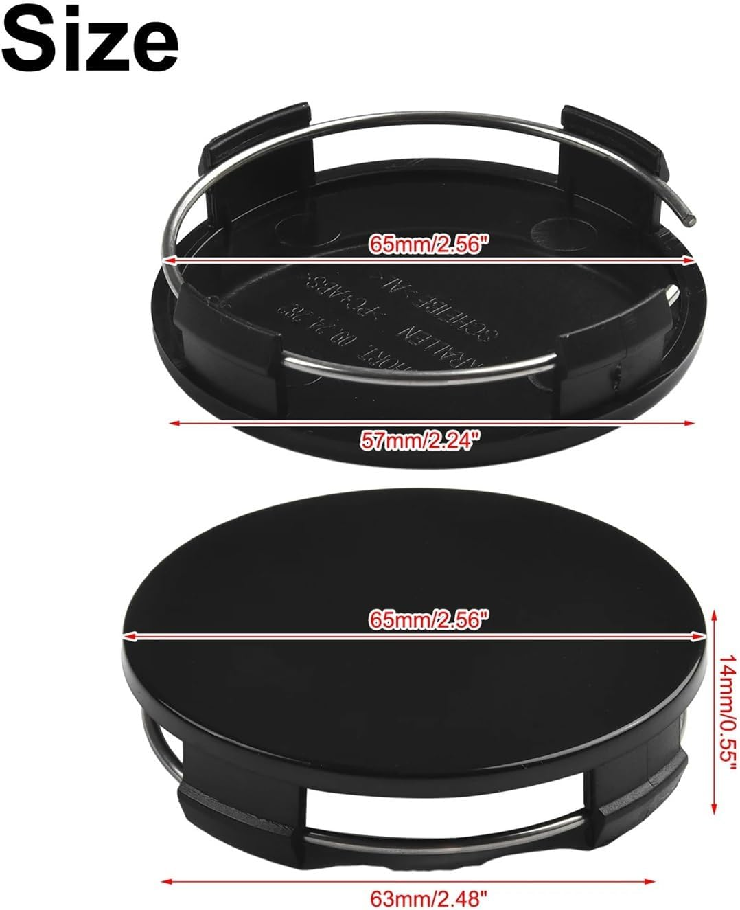 BWPEXZ 4Pcs 65Mm Car Vehicle Wheel Hub Center Cap Cover ABS Black for Most Cars Trucks Wheels Tires Parts Wear Parts image number 4