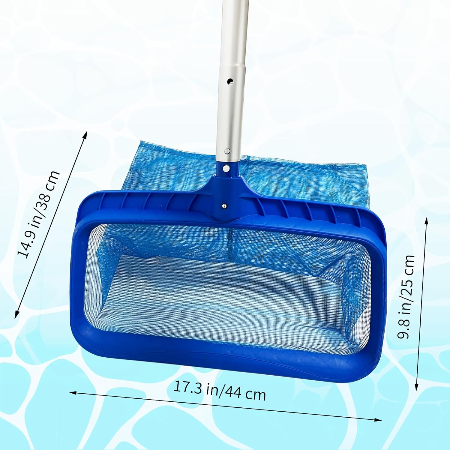 Larger Capacity Pool Skimmer Net with 3-Stage Adjustable Pole (71-137Cm), Deep Fine Mesh for Leaves and Debris（Total Length 1.67M） image number 2