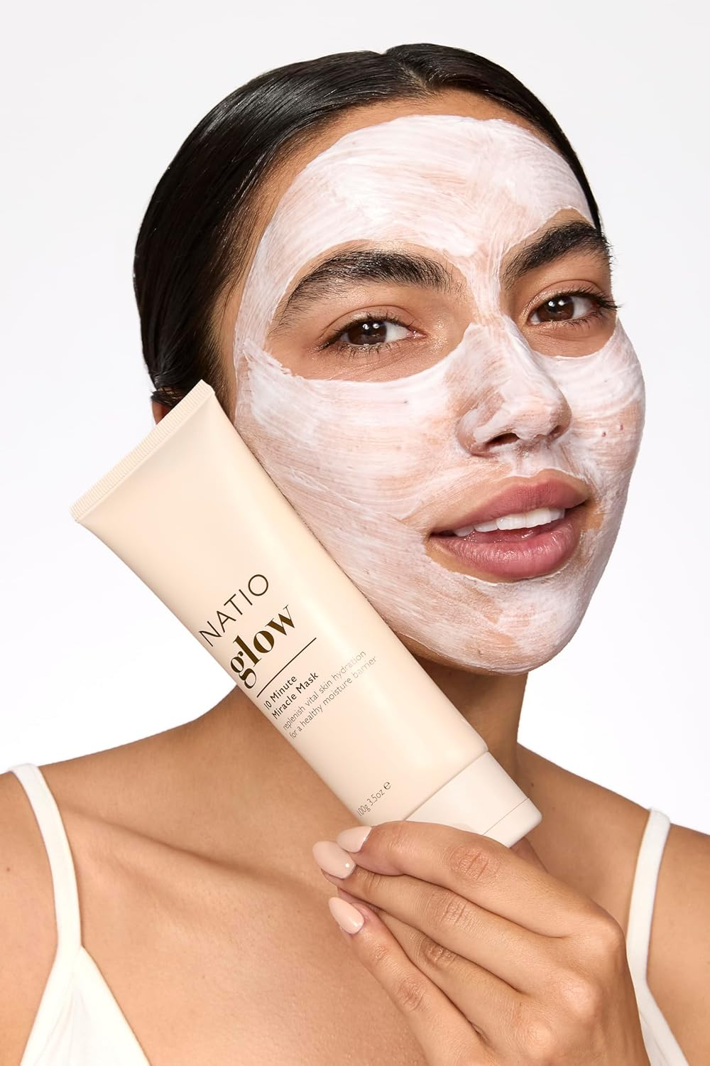 Natio Australia Glow 10 Minute Miracle Mask - Intensely Hydrating Wipe off Face Mask - Clinically Tested & Fragrance Free - Kakadu Plum, Pomegranate, Goji Berry, Shea Butter, Sodium Hyaluronate, Vitamin E and Grapeseed Oil - Vegan Friendly & Made in Australia image number 5