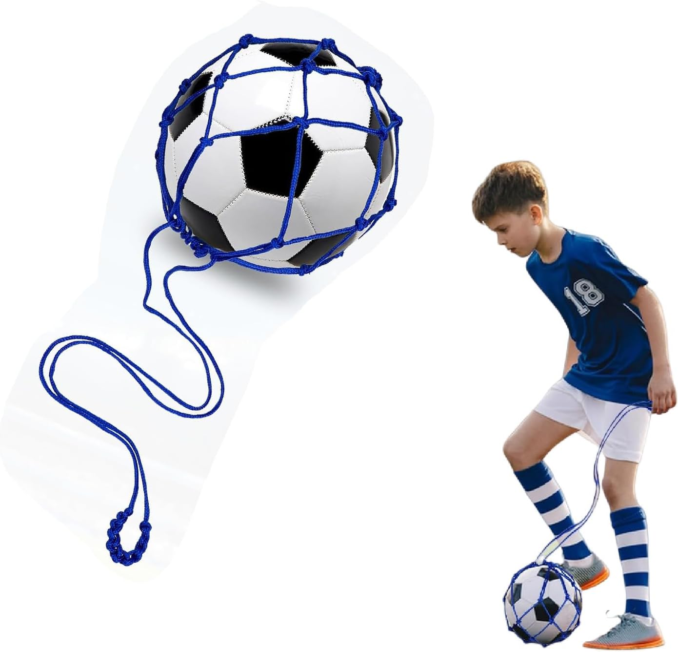 Wzenclave Ball Net Bag Soccer Training Equipment Adjustable Mesh Soccer Ball Bag Drawstring Closure Football Volleyball Storage Ball Carrier Multifunctional Sports Ball Holder for Outdoor Sports