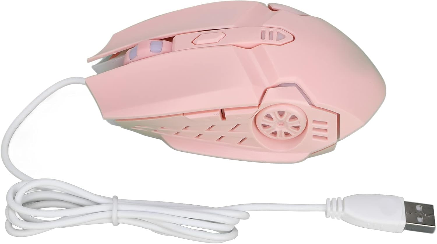 Gaming Mice Wired Office Mouse Cute Pink, Programmable 7 Buttons DPI Adjustable Ergonomic Silent Mouse 4 Cool LED Effects, for Notebook, PC, Laptop, Computer (6D Pink) image number 6
