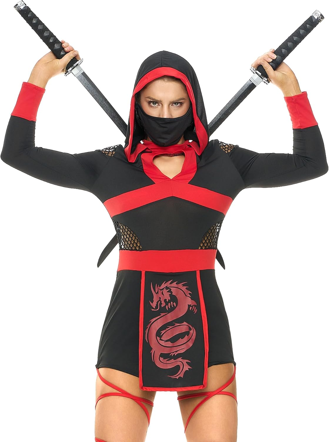 Spooktacular Creations Ninja Costume Women, Halloween Ninja Costume Adult with Mask for Halloween Dress up Party Cosplay image number 4