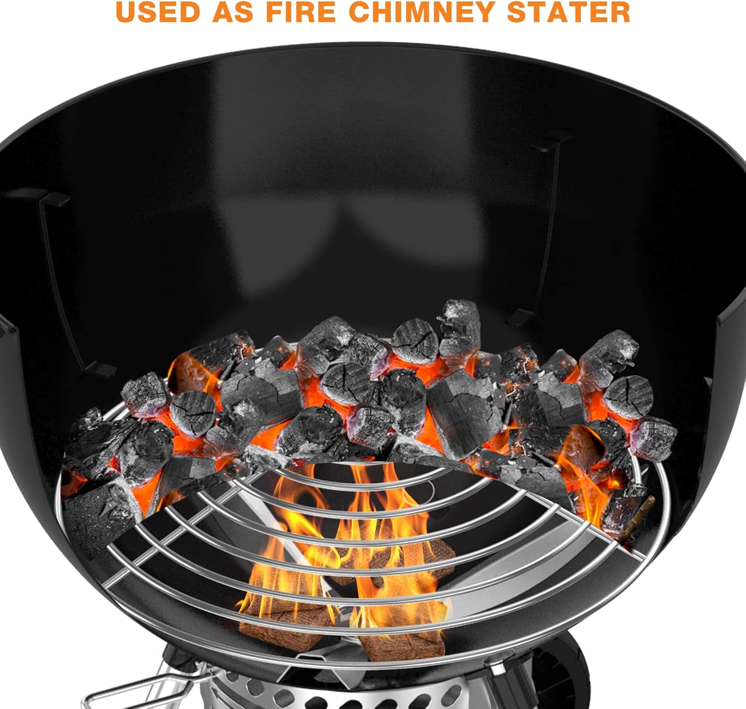 Onlyfire Charcoal Holder, Upgrade Fire Grate for Weber 22" Kettle Grills, Fire Starter image number 4