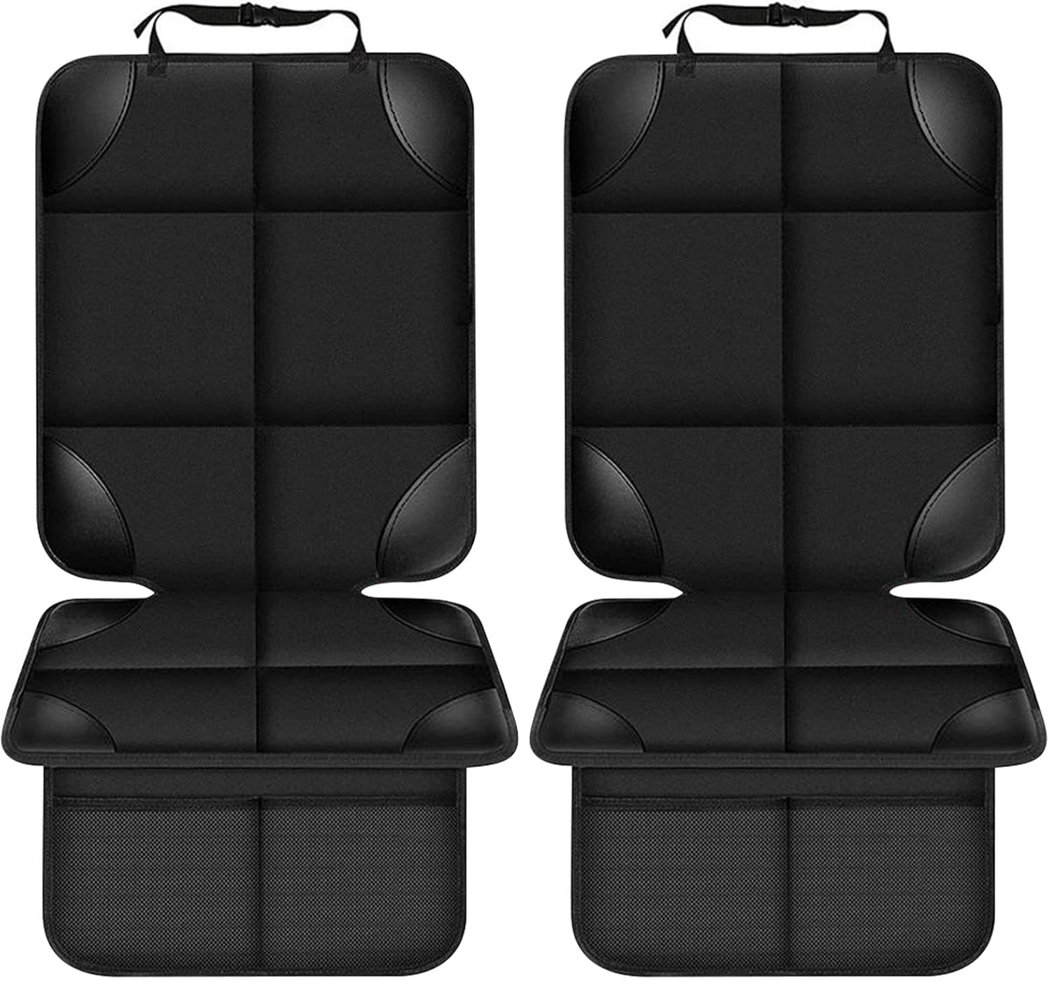 Car Seat Protector, 2Pcs 600D Fabric Carseat Seat Protectors, Seats Protection for Child with Non-Slip Backing, Thickest Padding, Mesh Storage Pockets for Leather and Fabric Car Seats(Color:Black) image number 3