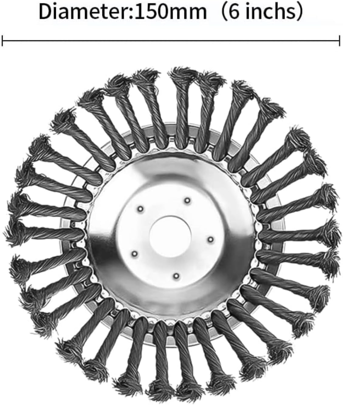 Lyfengdeam 6/8" Weed Brush Steel Wire Trimmer Wheel Garden Lawnmower Grass Cutter Head image number 2