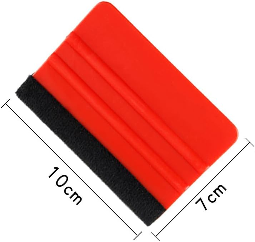 Vinyl Wrapping Tool Set, 21 Cm Felt Squeegee with 10 Cm Applicator, 3 Pieces, for Vehicle Tinting and Graphics (Black Red Yellow) - Black Red Yellow image number 2