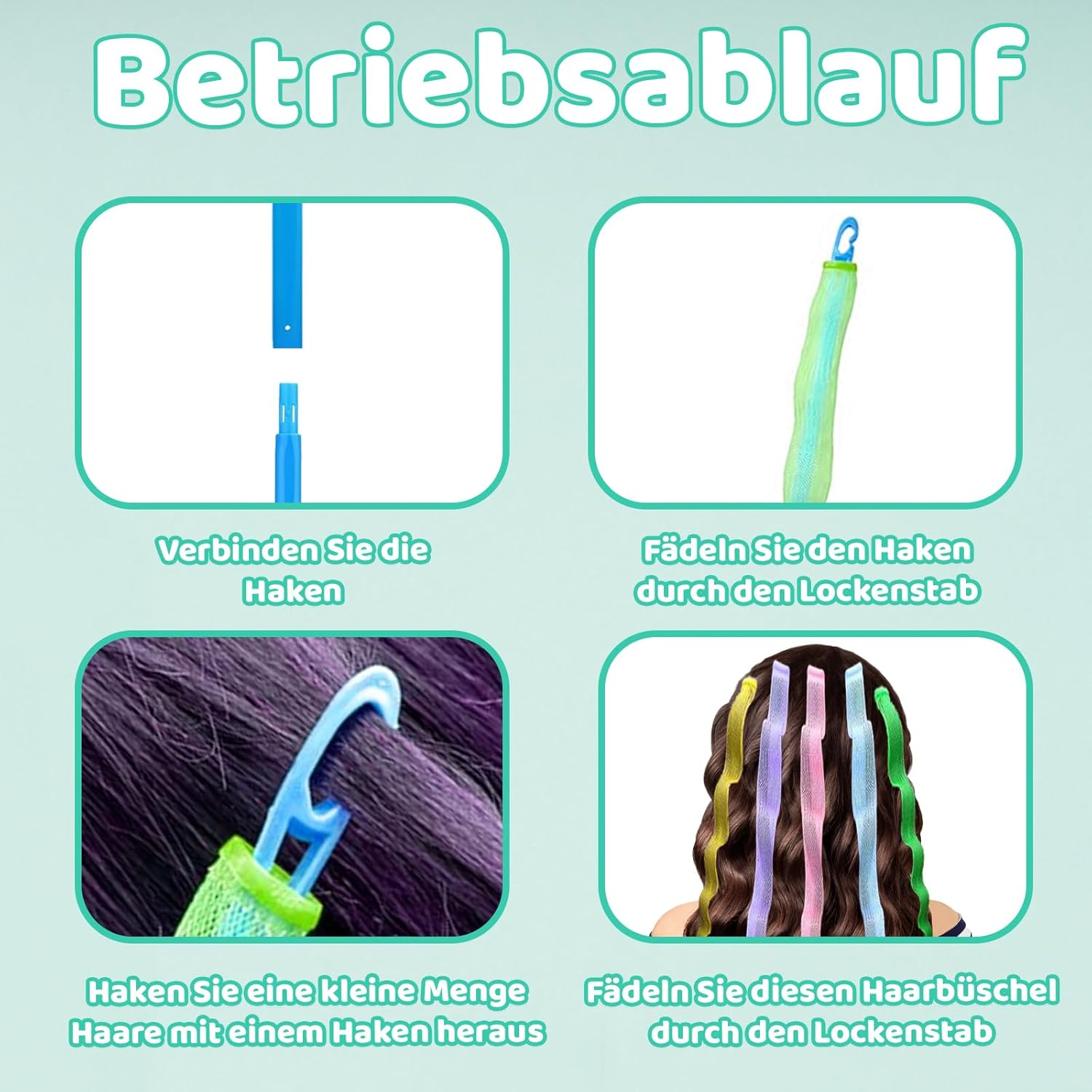 MOAZIFI 30-Piece Curler Set - Curls without Heat for Long Hair, Heatless Curls Overnight with 2 Styling Hooks for Natural Waves and Volume image number 2