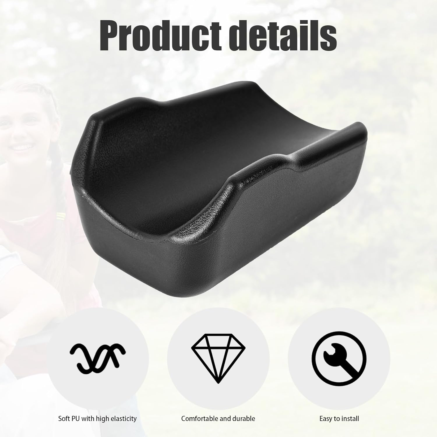 Rollator Armrest Pad, Stand up Rollator Armrest Pad Padded Armrest for Walkers Armrest for Upright Walker Rollator Accessories for Seniors (Black)