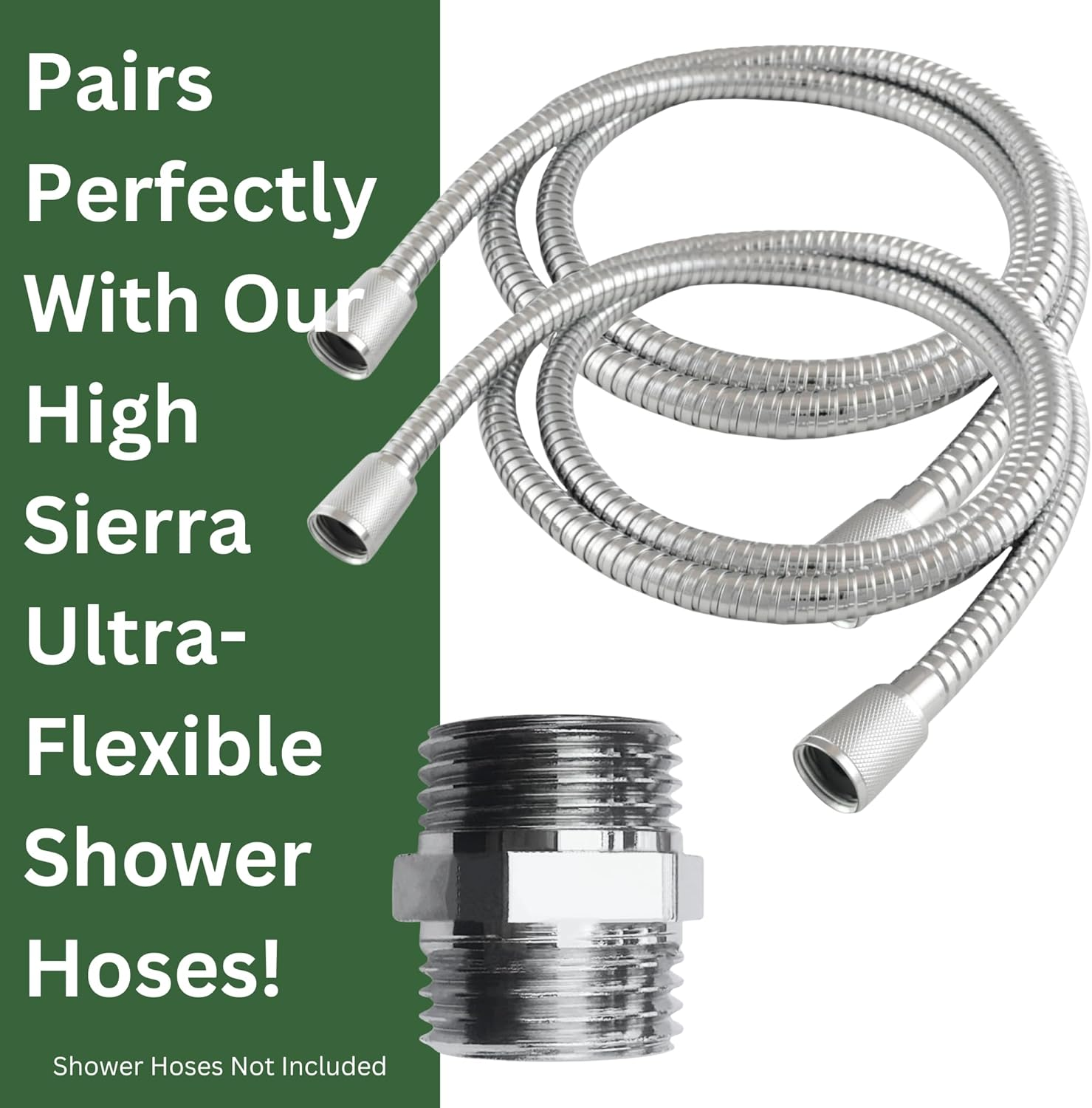 Shower Hose Extension - Shower Hose Extender - Easily Connects Two Shower Hoses Together - Solid Brass image number 1