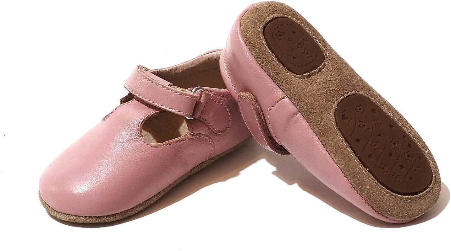 SKEANIE Pre-Walker Leather T-Bar Shoes, Pink, Medium image number 2