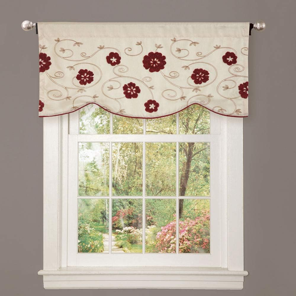 Lush Decor Royal Embrace Valance, 18-Inch by 42-Inch, Red image number 1