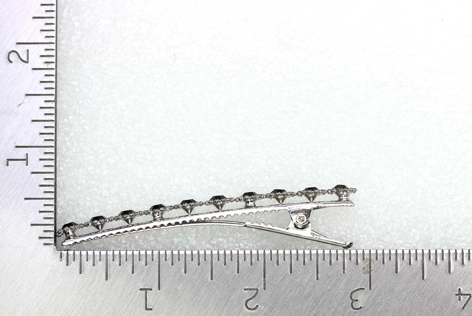 Faship Gorgeous Pink Crystal Floral Small Alligator Hair Clip - Blue image number 2