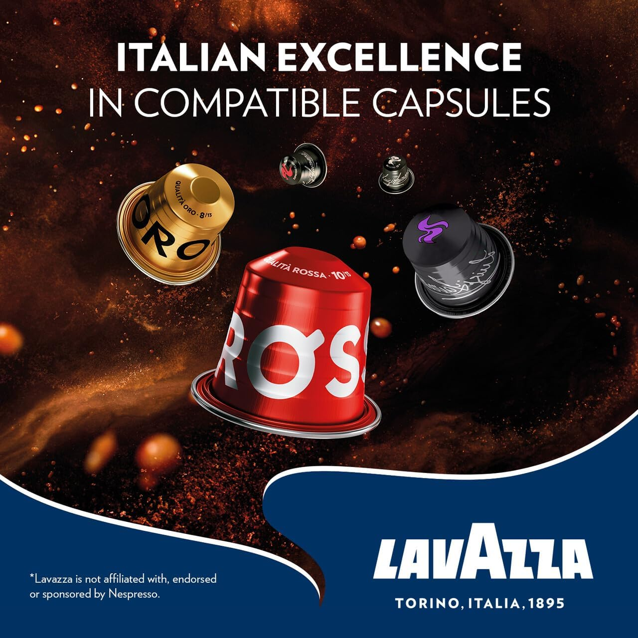 Lavazza, Qualit&agrave; Rossa, 10 Aluminium Coffee Capsules Compatible with Nespresso Original Machines, Zero CO2 Impact, with Chocolate Notes, Arabica & Robusta, Intensity 10/13, Medium Roasting image number 6