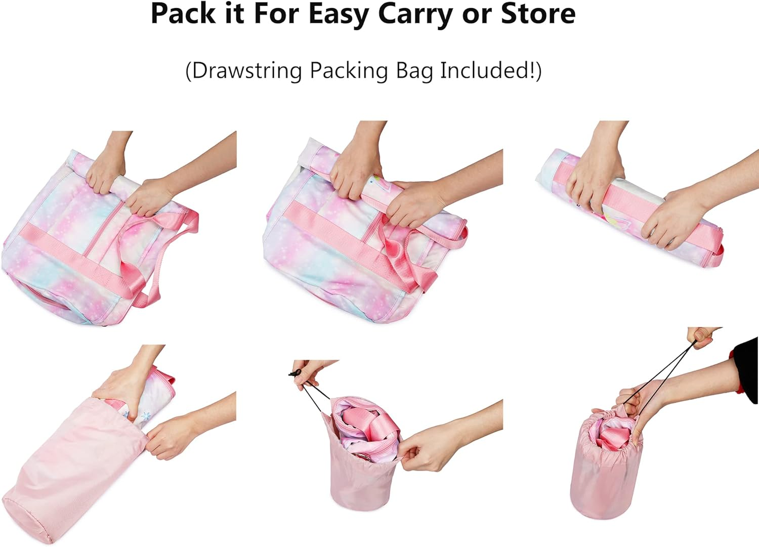 Sports Gym Bag Dance Bag Carry on Weekender Bag for Girls Teen Women, Waterproof Travel Duffle Bag with Wet Pocket and Shoe Compartment, Tiedyepink, Bag Only image number 7