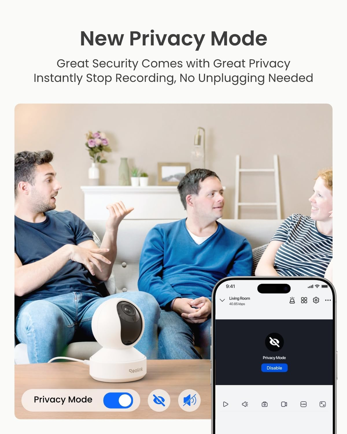 Reolink Wireless Security 8MP Camera Indoor PTZ, Pan Tilt 3X Optical Zoom 2.4 / 5Ghz Dual-Band Wifi, Motion Detection CCTV IP Cam for the Baby, Elder, Pet | E1 Zoom-White image number 4