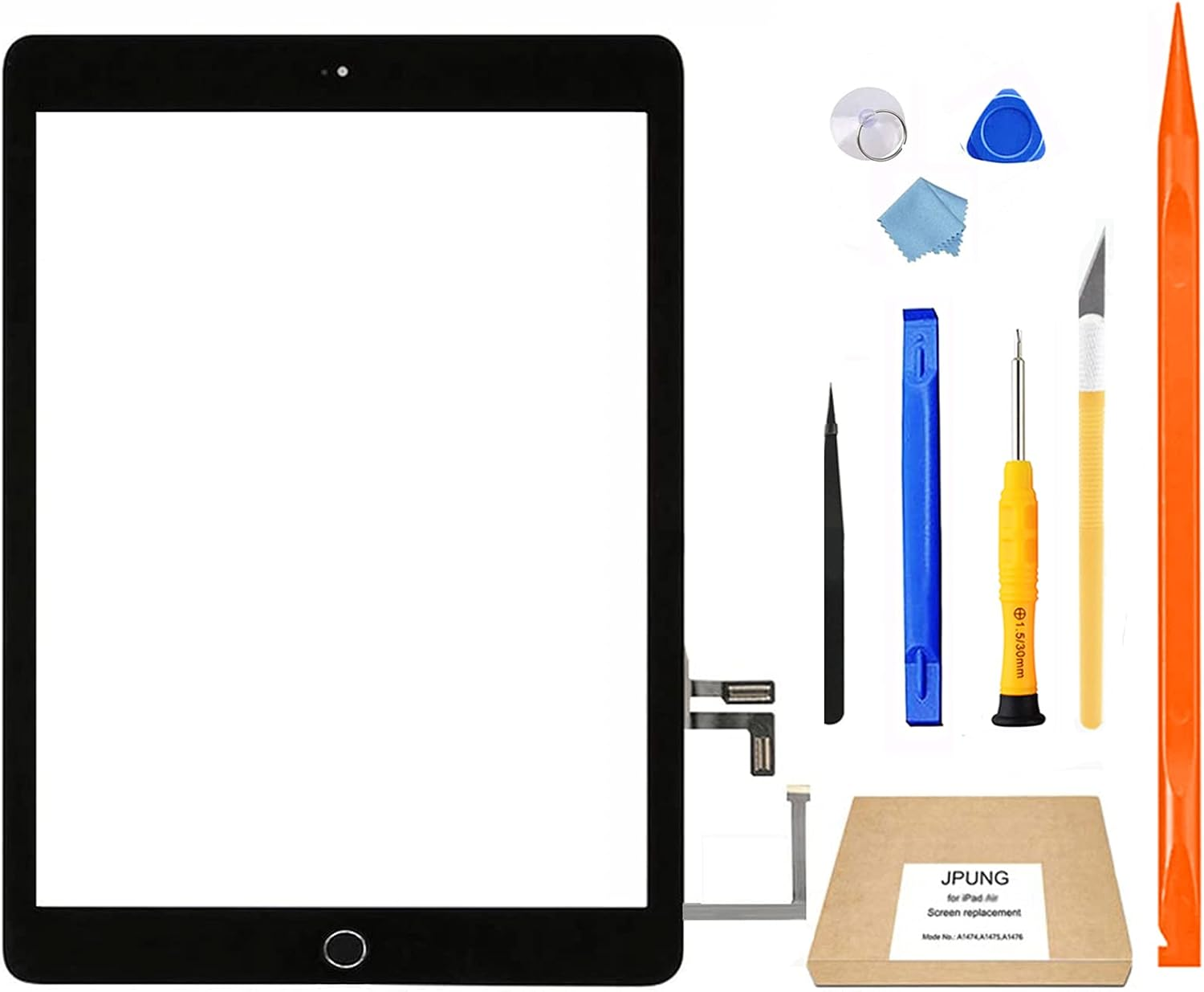 A1893 A1954 Screen Replacement Kit for Ipad 6 (6Th Gen) Digitizer Touch Glass 6Th Generation 9.7 Inch 2018 with Home Button Full Repair Tools Video Guide