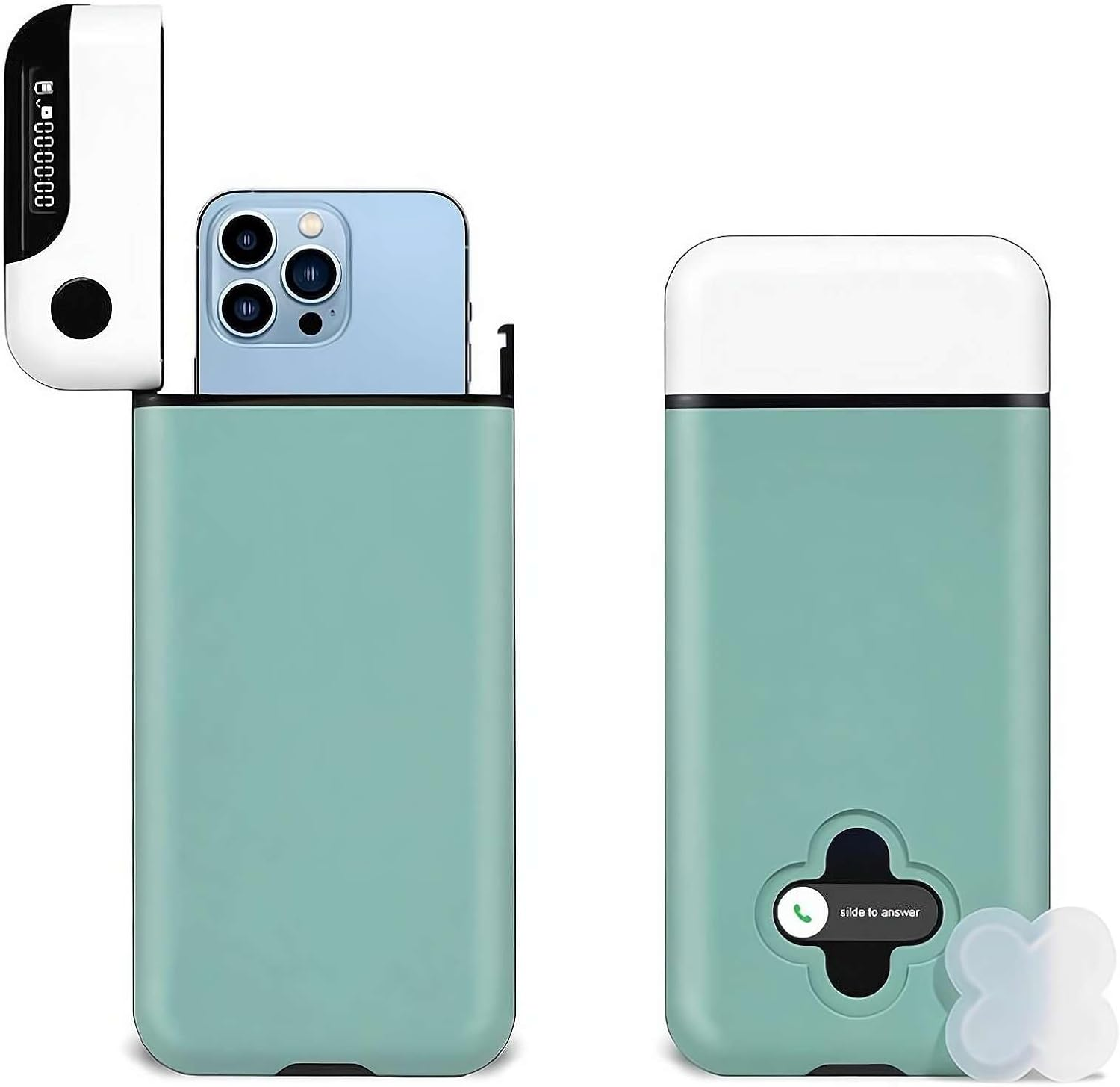 Smart Time Lock Box for Mobile Phone with Timer, Portable Auto Time Lock Box for Ios& Android Phone, Help Be Self-Discipline& Focus to Achieve Goals for Study or Exam,Prevent Excessive Games (Green)