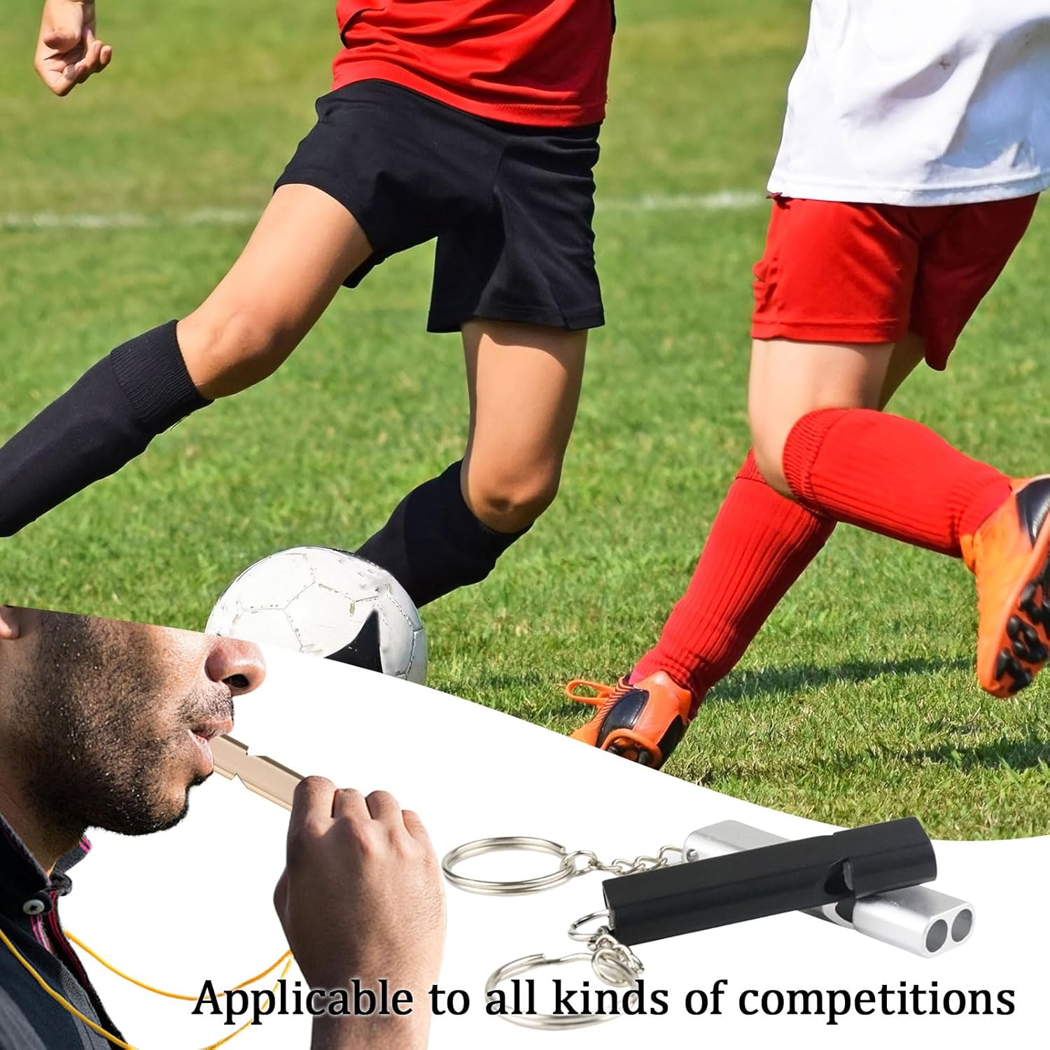 7 Pcs Emergency and Survival Whistle, Loud Stainless Steel Safety Whistle with Lanyard for Sports, Emergency, Survival and Outdoor Use image number 2