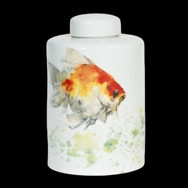 Trojan Homeware Large Container: Hand Painted Gold Fish image number 1