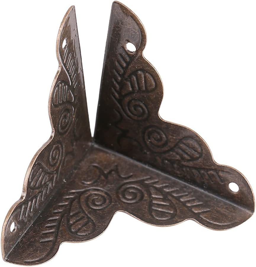 12 Pack Vintage Metal Corner Protectors, 24Mm Bronze Iron Decorative Guards with Screws for Wooden Cabinet, Box, Furniture image number 1