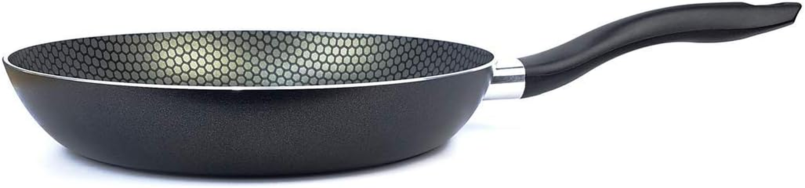 Classica PL Essenza 24Cm Frypan with Induction Base with Honey Comb Design, Black, ESS24FP