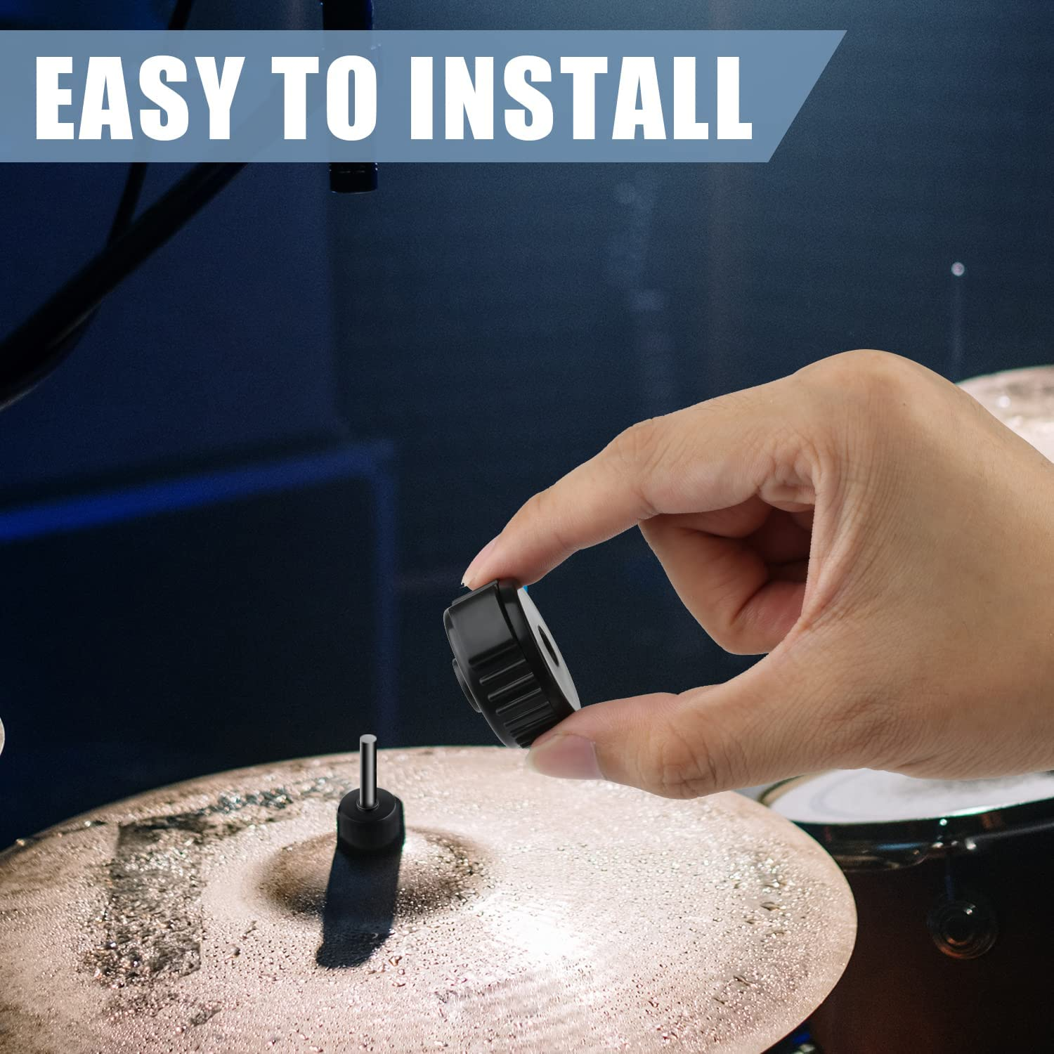 6Pcs Quick Release Cymbal Nuts, 8Mm Cymbal Mate Nut Black Plastic Cymbal Lock Nut for Percussion Drum Kit Jazz Drum Parts Accessories image number 6