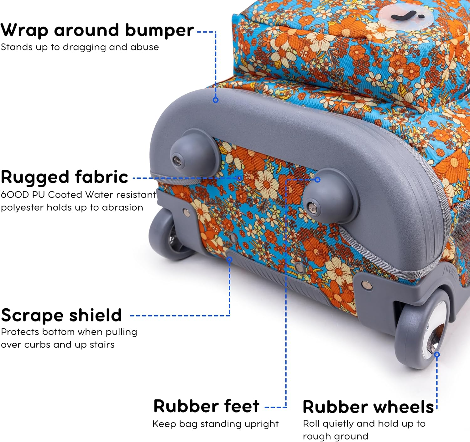 J World New York Sundance Rolling Backpack Girl Boy Roller Bookbag image number 6