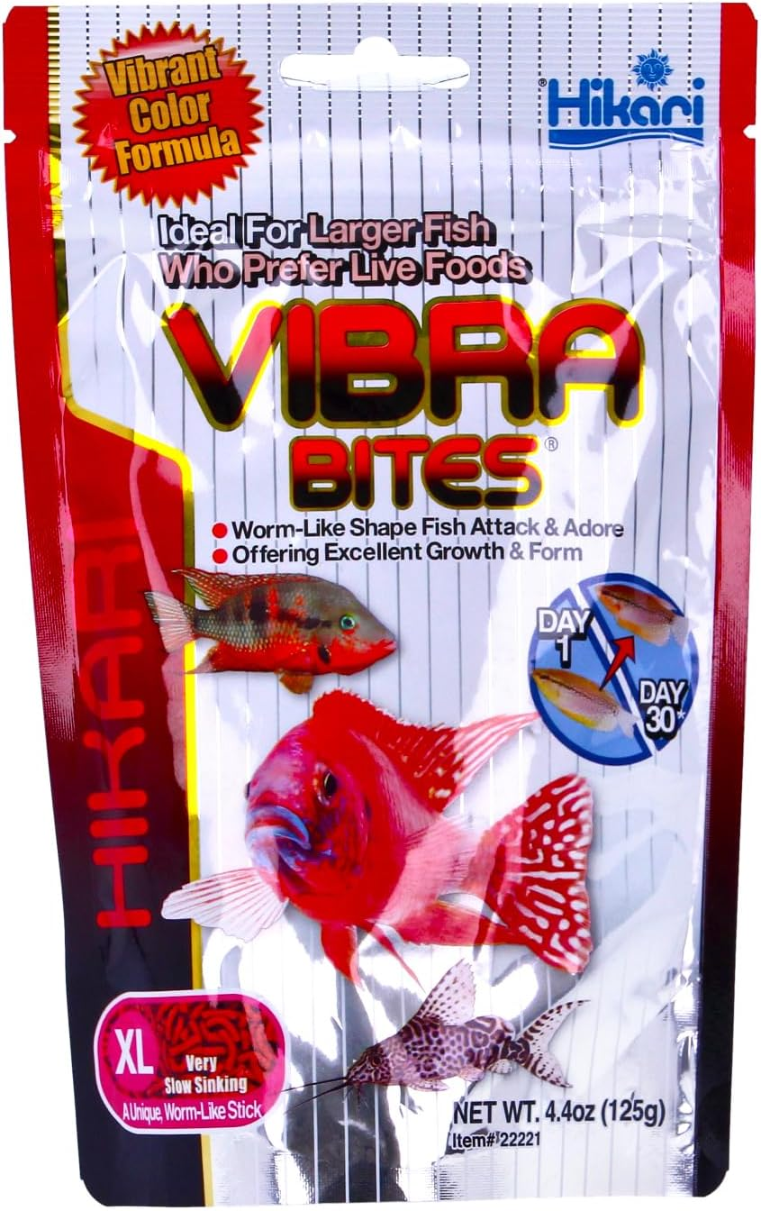 Hikari Vibra Bites XL 125G Blood Worm like Stick Slow Sinking Fish Food for Colour image number 4