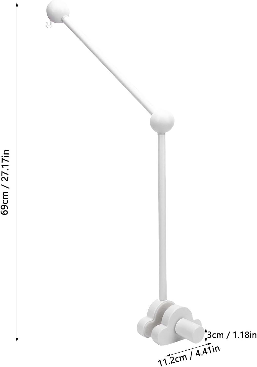 Wooden Crib Mobile Hanger Bracket, Baby Crib Mobile Arm Baby Mobile Holder Arm with Beech Wood No Tool Installation for DIY Projects Nursery Decor image number 5