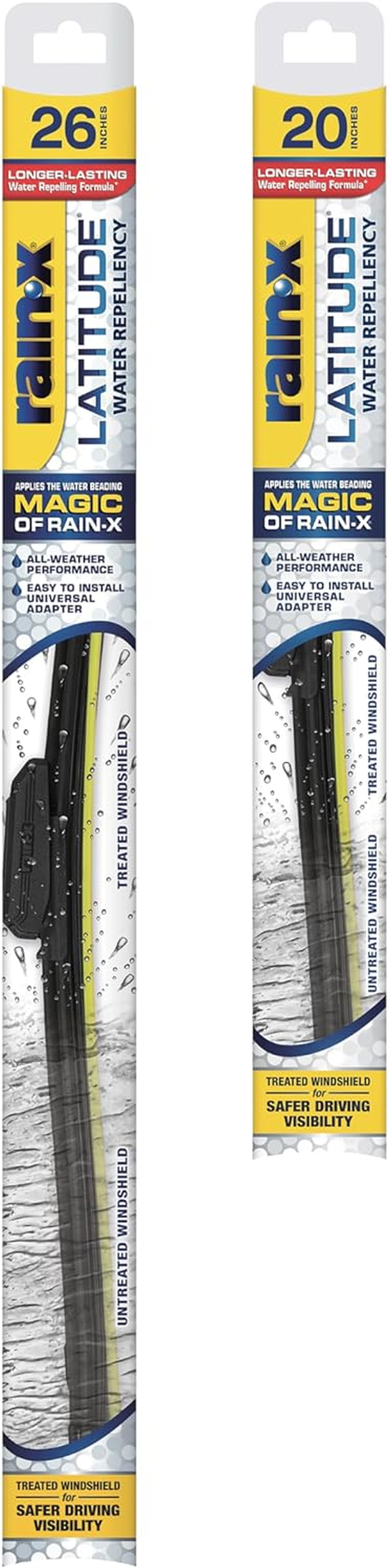 Rain-X 810197 Latitude 2-In-1 Water Repellent Wiper Blades, 26" and 20" Windshield Wipers (Pack of 2), Automotive Replacement Windshield Wiper Blades with Patented Rain-X Water Repellency Formula image number 5