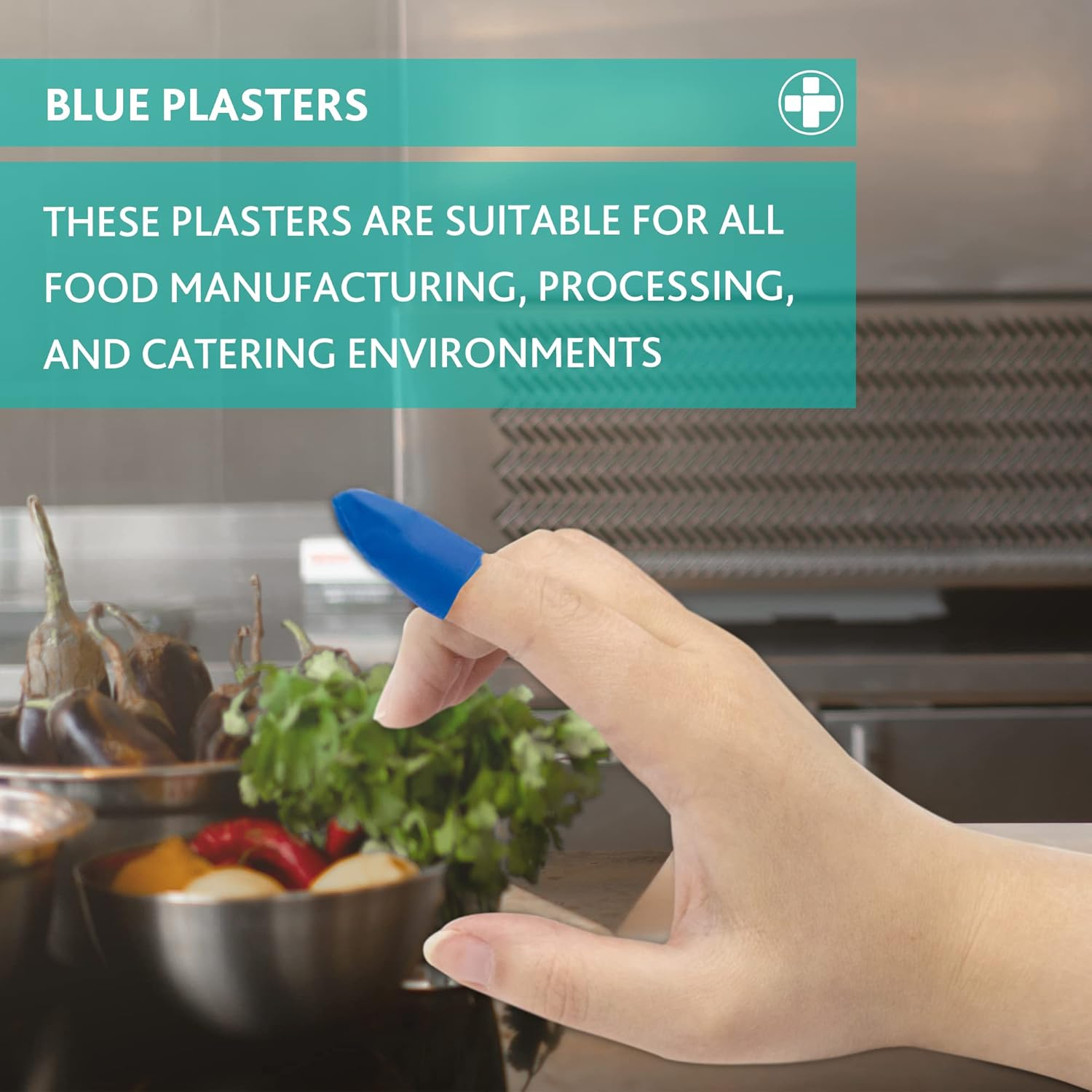 Reliance Medical Ref 456 Blue Dependaplast Plasters Metal Detectable Safety First Aid - Protect from Water and Low Allergy Adhesive with Assorted Sizes - Easily Detectable (Pack of 100) image number 5