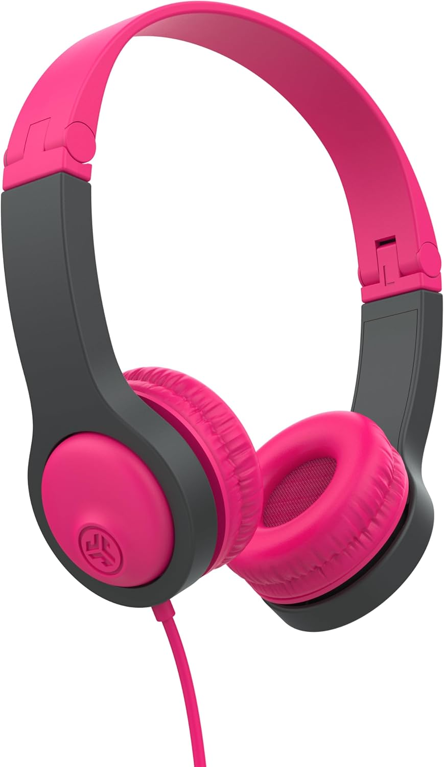 Jlab Jbuddies Folding Kids Wired Headphones Gen 2, Pink/Teal, Toddler Headphones, Noise Isolation, Kids Safe, Volume Limiting Headphones, Headphones for Children Ages 2+