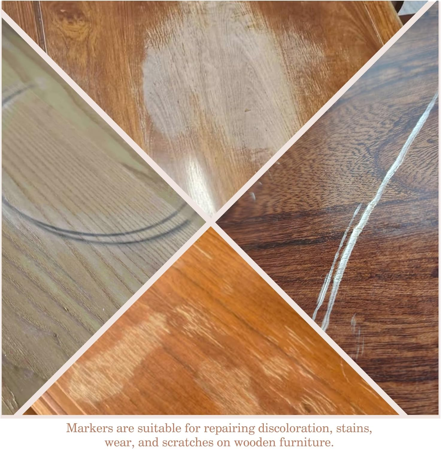 DEWEL 10 Colors Furniture Markers Touch up & 2 Colors Wood Putty, Wood Scratch Repair Kit for Filling Scratches, Cracks, Holes, Dents, Scuffs - a Simple and Convenient Wooden Repair Solution image number 3