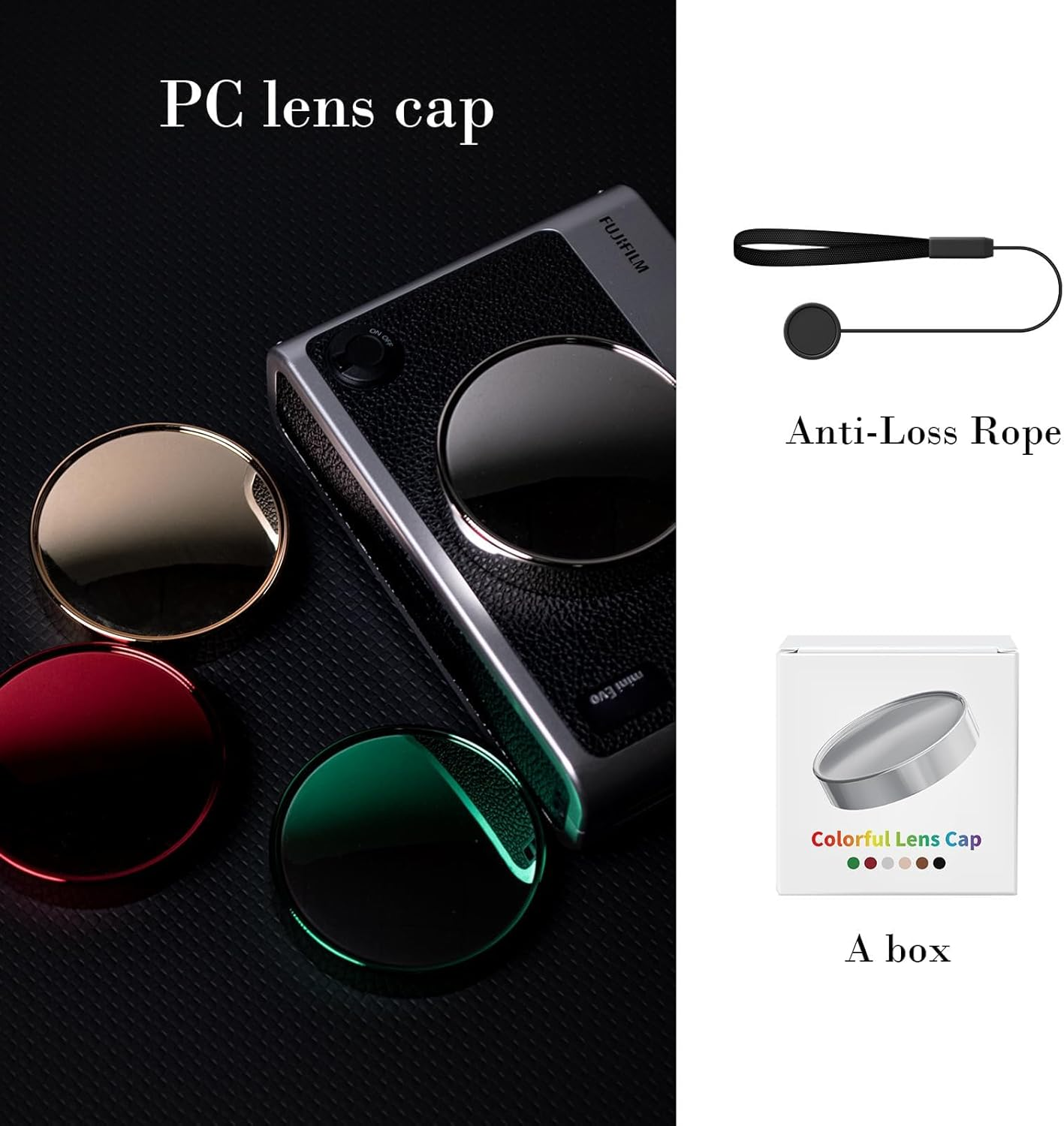 Rieibi Lens Cap for Fujifilm Instax Mini Evo, Silver, Fuji Mini Evo image number 4