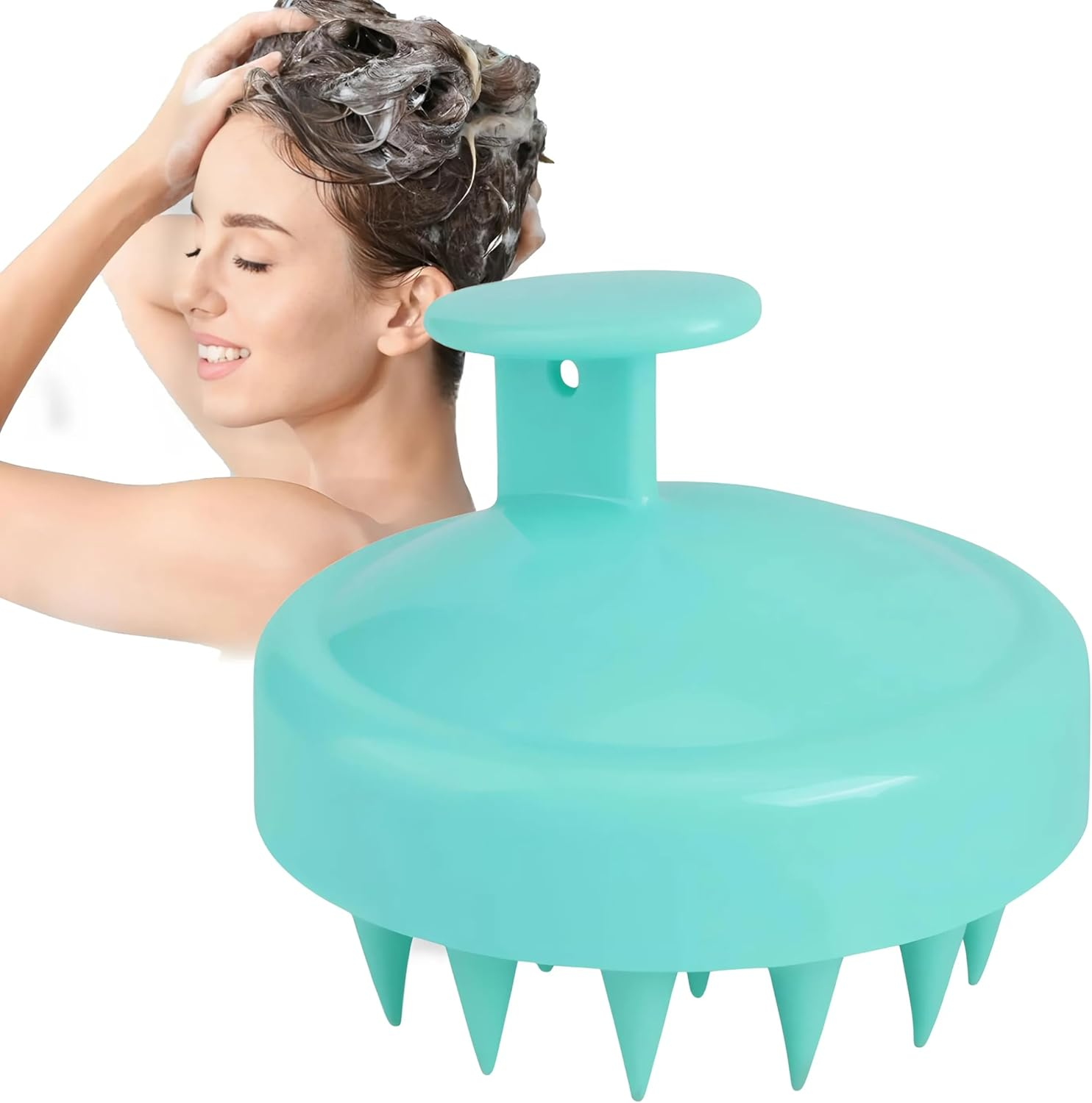 EZONEDEAL Hair Scalp Massager Hair Growth - Shampoo Brush Hair, Manual Wet & Dry Head Massager Scalp Brush Soft Silicone Bristles Care for the Scalp Scrubber Scalp Exfoliator Brush Dandruff Removal