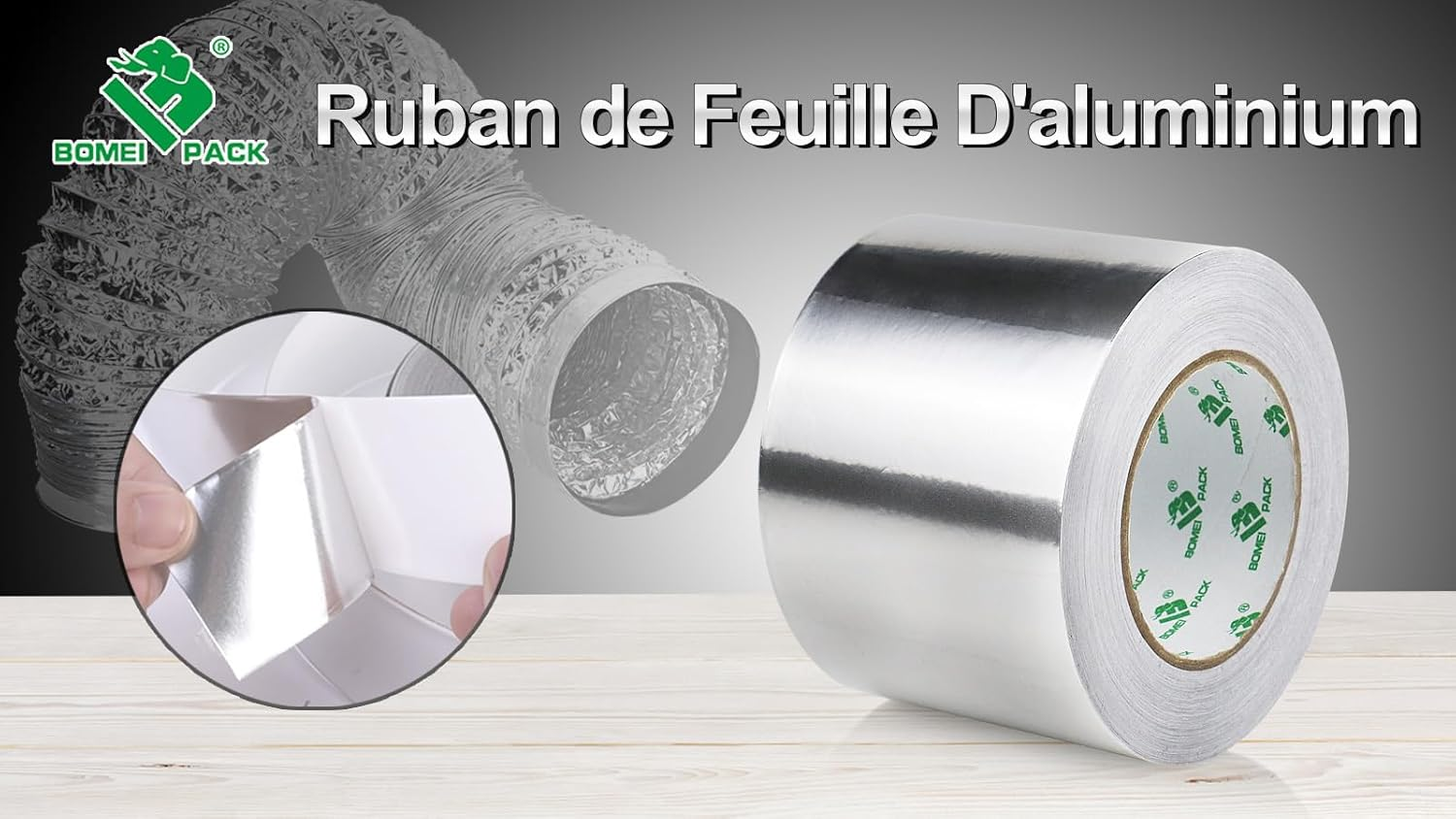 Aluminum Foil Tape, Multi-Purpose Aluminum Tape, Perfect for Sealing & Patching Pipe and Metal Repair, 1 Roll 3.94Inch X 32.8 Yards per Roll,Bomei PACK image number 5