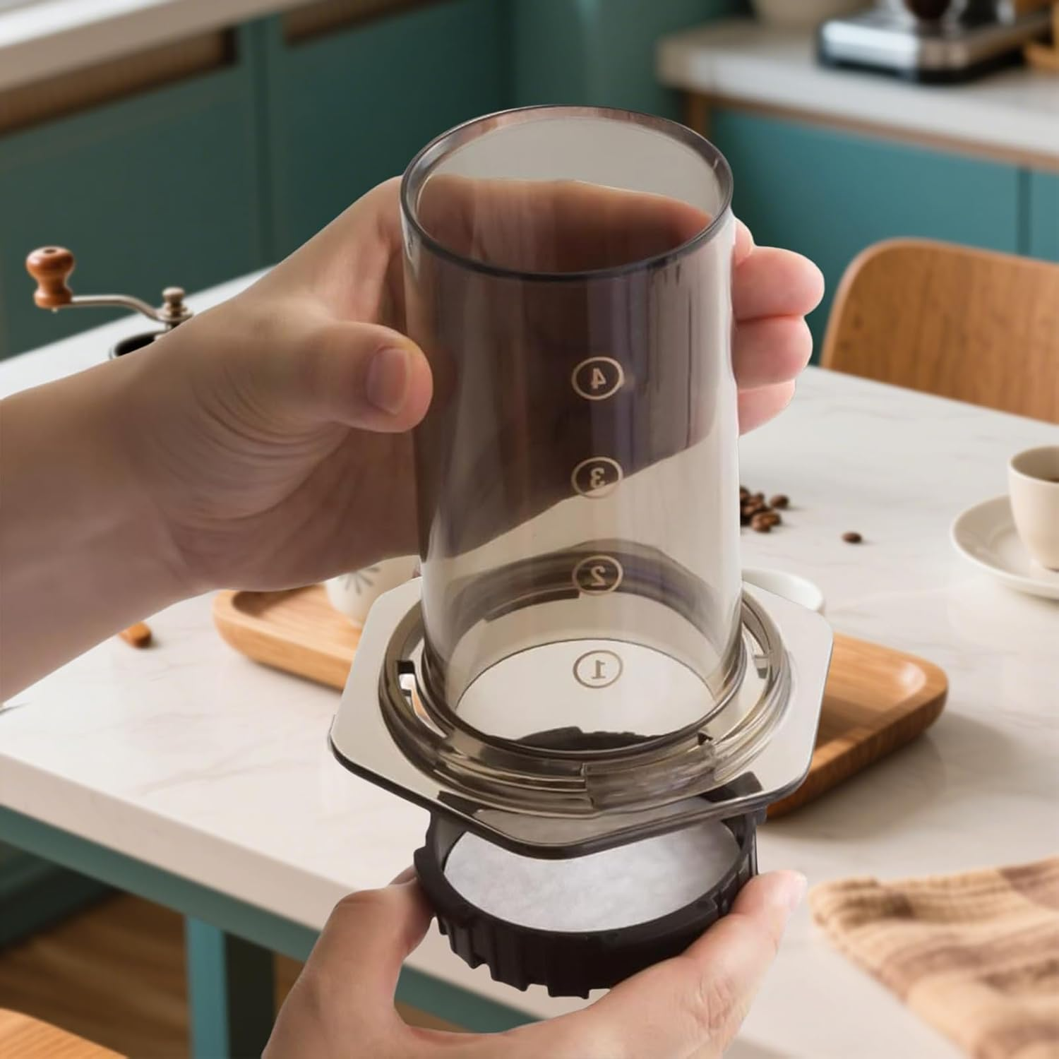 Zvorgath Coffee Filter Paper - 400 Pcs round Disposable, Compatible with Aeropress All Coffee and Espresso Makers, Non Bleached Natural Paper Micro-Filters image number 1