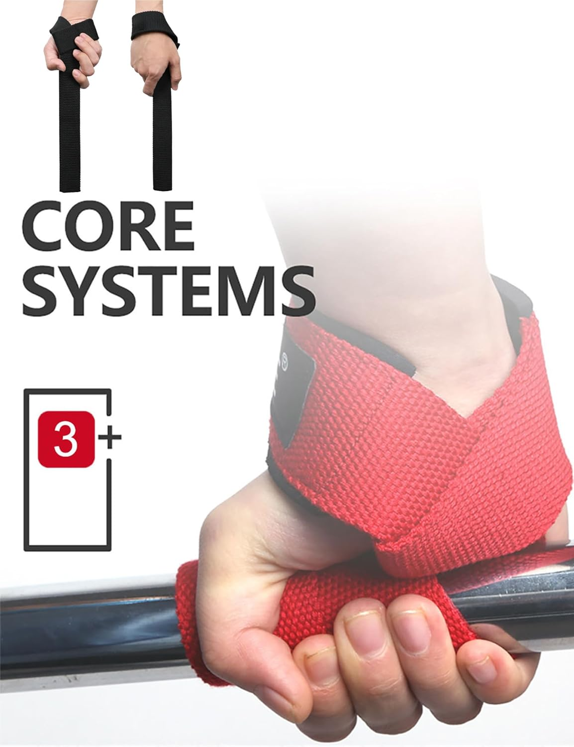 Wayfurr Lifting Straps &ndash; Durable Cotton Wrist Straps with Padded Support & Adjustable Ankle Straps for Cable Machine, Deadlifts, Rows & Strength Training image number 3