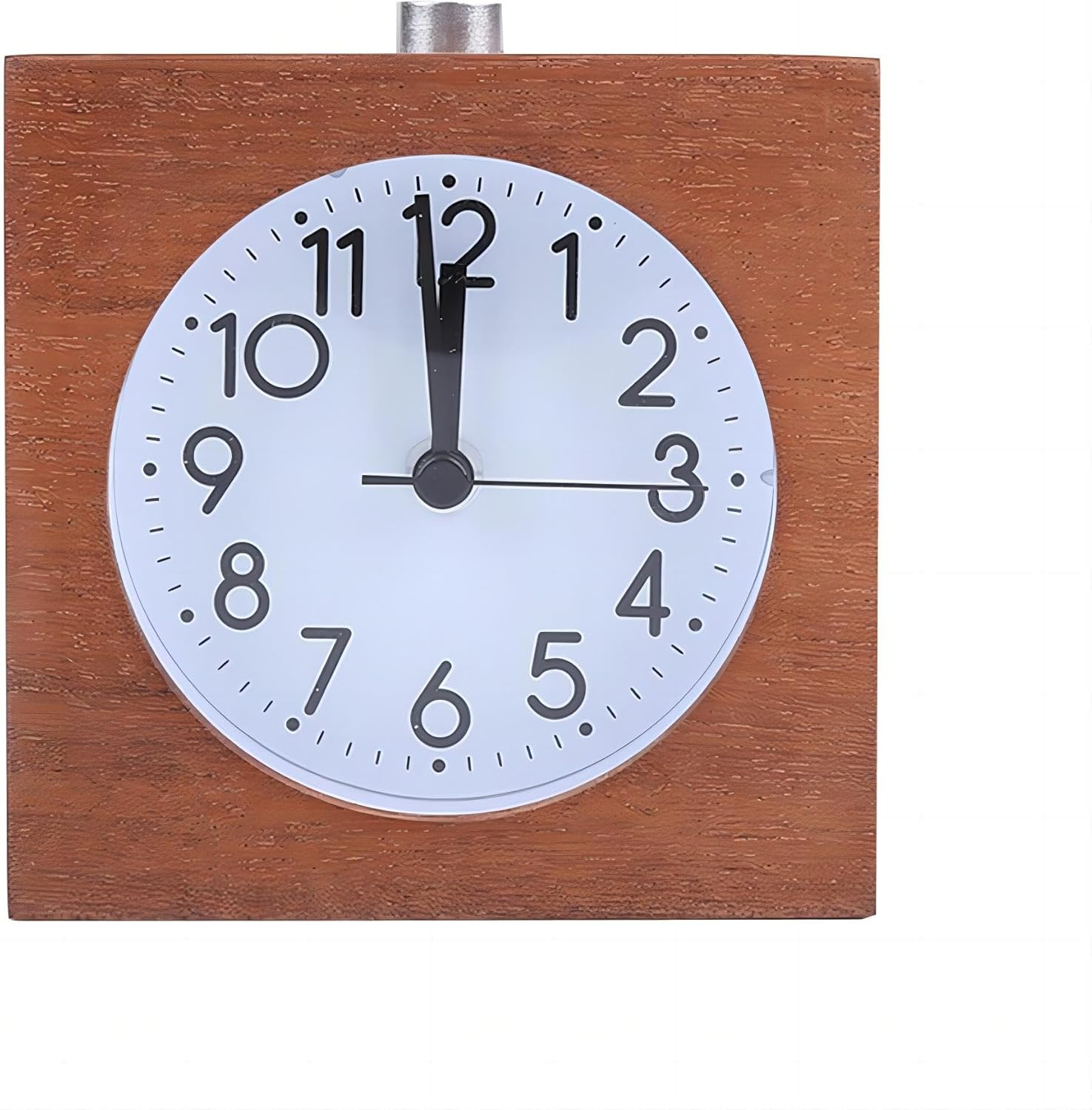 Lancoon Wooden Alarm Clock Silent Clock with Wood Body Night Light Snooze Battery Operated for Heavy Sleepers Tabletop Bedroom Bedside Yellow